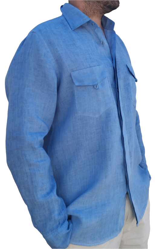 DOUBLE POCKETS DENIM BLUE