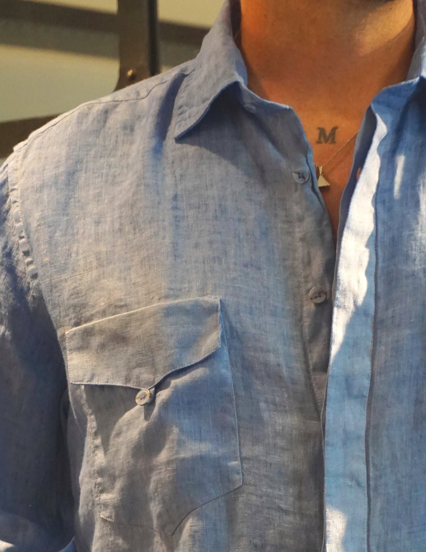DOUBLE POCKET DENIM BLUE